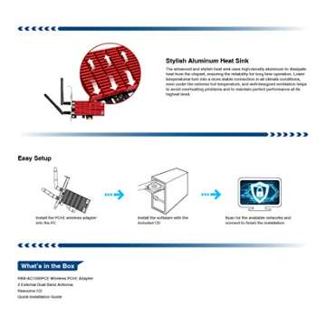 Rosewill AC1300 PCI-E WiFi Adapter for Fast Connection
