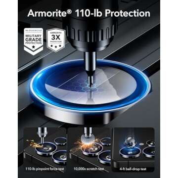 ESR for Samsung Galaxy S25 Ultra Camera Lens Protector, Individual Lens Protectors, Ultra-Thin Tempered Glass with Aluminum Edging, Galaxy S25 Ultra Case Friendly, 1 Set, Silver