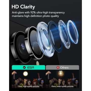 ESR for Samsung Galaxy S25 Ultra Camera Lens Protector, Individual Lens Protectors, Ultra-Thin Tempered Glass with Aluminum Edging, Galaxy S25 Ultra Case Friendly, 1 Set, Silver