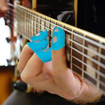 3 Sizes Fingertip Protectors，Guitar Finger Fingertip Protectors Fingertip Protection Covers Caps f...