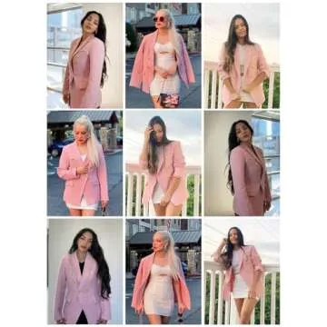 Happy Sailed Women's Tweed Blazer for Office and Casual Wear