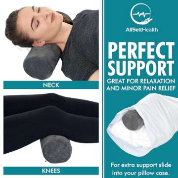 AllSett Round Cervical Roll Pillow for Sleep Support and Comfort