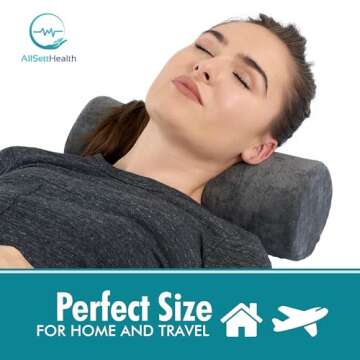 AllSett Round Cervical Roll Pillow for Sleep Support and Comfort