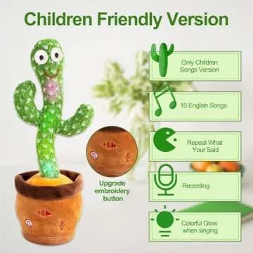 MIAODAM Dancing Cactus Baby Toy, Volume Adjustable Singing Cactus Talking Cactus Toy for Boys Girls ...