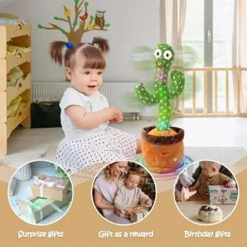 MIAODAM Dancing Cactus Baby Toy, Volume Adjustable Singing Cactus Talking Cactus Toy for Boys Girls Gifts Recording Repeating What You Say, Glowing Dancing Cactus Toy Baby Toys