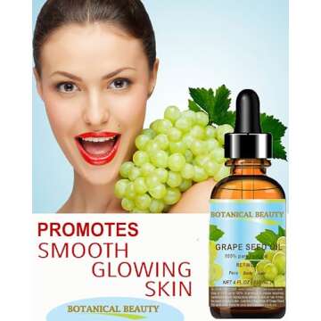GRAPE SEED Oil. 100% Pure / Natural / Undiluted Cold Pressed Carrier Oil for Skin, Hair, Massage and...