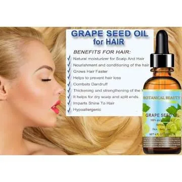 GRAPE SEED Oil. 100% Pure / Natural / Undiluted Cold Pressed Carrier Oil for Skin, Hair, Massage and Nail Care. 4 Fl. oz-120 ml.