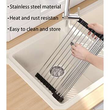 HEREOF Roll Up Dish Drying Rack - Kitchen Storage Solution