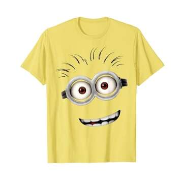 Despicable Me Minions Bob Smiling Face Graphic Short Sleeve T-Shirt