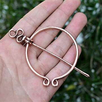 Retro Viking Brooches Pin Set for Men Women Viking Medieval Cloak Shawl Pin Clasp Penannular Scarf Cardigan Pin Brooch Lapel Viking Jewelry (04)