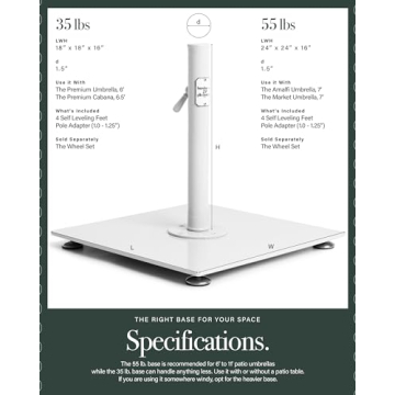 Business & Pleasure Co. Classic Patio Umbrella Base 35 lbs