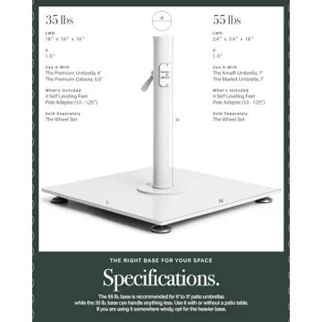 Business & Pleasure Co. Classic Patio Umbrella Base 35 lbs