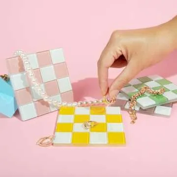 Stylish Checkered Drink Coaster Set for Home Decor