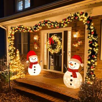 JMEXSUSS 2 Pack Solar Christmas Lights Outdoor, Each 33FT 100 LED Warm White Solar String Lights, Wa...