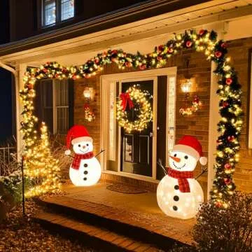 JMEXSUSS 2 Pack Solar Christmas Lights Outdoor, Each 33FT 100 LED Warm White Solar String Lights, Wa...