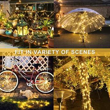 JMEXSUSS 2 Pack Solar Christmas Lights Outdoor, Each 33FT 100 LED Warm White Solar String Lights, Waterproof 8 Modes Copper Wire Solar Fairy Lights for Outside Patio Tree Yard Garden Decorations