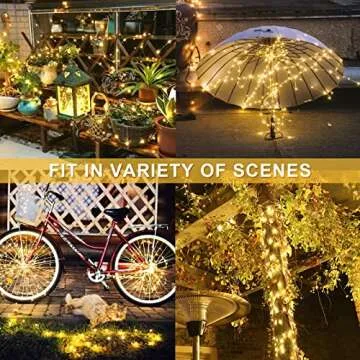 JMEXSUSS 2 Pack Solar Christmas Lights Outdoor, Each 33FT 100 LED Warm White Solar String Lights, Waterproof 8 Modes Copper Wire Solar Fairy Lights for Outside Patio Tree Yard Garden Decorations