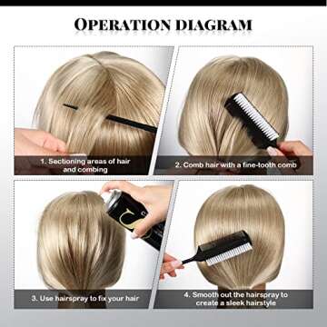 2 Pcs Black Smoothing and Sectioning Brush Set - Double-Sided Comb for Edge Teasing, Parting, and Ballroom Dancing Hairstyling