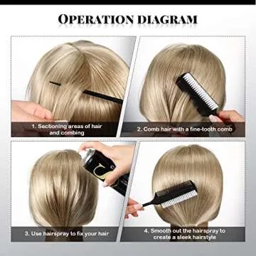 2 Pcs Black Smoothing and Sectioning Brush Set - Double-Sided Comb for Edge Teasing, Parting, and Ballroom Dancing Hairstyling