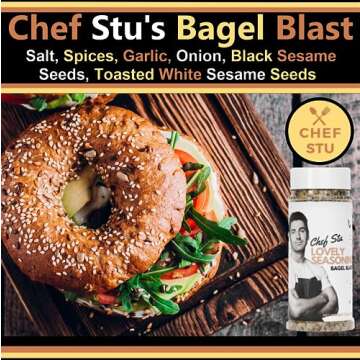 Bagel Blast Seasoning 2-Pack - Private Chef Stuart O'Keeffe's Bagel Seasoning with Black & White Toa...