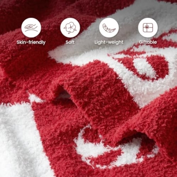 Candy Cane Throw Blanket - Soft Xmas Décor 50x60