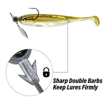 Dr.Fish 10 Pack Underspin Jigs Heads with Mustad Hooks for Fishing