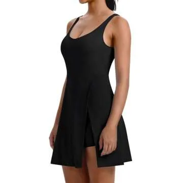 FOMELY Athletic Dress for Women,Summer Dresses for Women 2024 Tennis Dresses for Women U Neck Workout Dress Tennis Dress with Built in Shorts and Bra for Sleeveless Golf Dresses for Women
