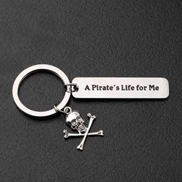 SEIRAA Pirate Keychain - Skull Crossbones Charm for Pirate Lovers and Gift Enthusiasts