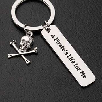 SEIRAA Pirate Keychain for Pirate Lovers - Skull Charm