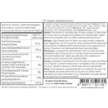 Organic DAECHUN(Choi's1) Seaweed Snacks, 20 Pack, Original, Product of Korea Premium Great