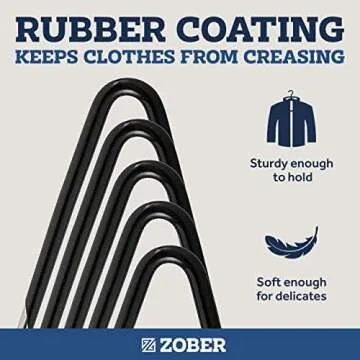 Zober Pants Hangers Non Slip - 30 Pack Open Ended Pants and Jean Hangers for Closet - Space Saving Clothes Hanger - Strong, Durable, Metal Pant Hangers (Black)