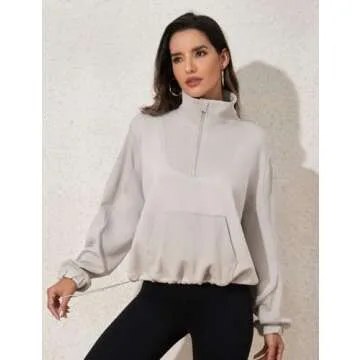 PrettyGuide Stylish Cropped Sweatshirt for Women