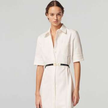 Glamorstar Skinny PU Leather Belt with Gold Buckle