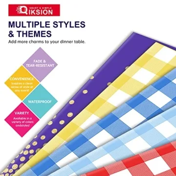 QIKSION Red Gingham Tablecloth Disposable 3 Pack for Parties