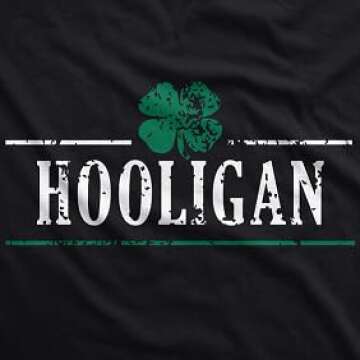 Mens Irish Clover Hooligan T Shirt Funny Saint Patricks Day Lucky Irish Tee Mens Funny T Shirts Sain...