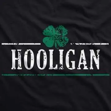 Mens Irish Clover Hooligan T Shirt - Funny Saint Patrick's Day Tee