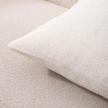 WOKANI White Textured Boucle Throw Pillow Covers 18x18 Decorative Neutral Decorations Accent Decor Cushion Cases Home Square for Couch Living Room Bedroom Sofa,Set of 2 Cream Ivory