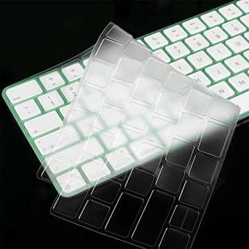 Keyboard Cover Skin for 2024 2023 2021 Apple iMac 24 inch Magic Keyboard M4 M3 Chip, iMac 24 inch/Mac Mini Accessories, Apple Magic Keyboard MK293LL/A A2449 & MK2A3LL/A A2450 Protector-Transparent
