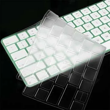 Keyboard Cover Skin for 2024 2023 2021 Apple iMac 24 inch Magic Keyboard M4 M3 Chip, iMac 24 inch/Mac Mini Accessories, Apple Magic Keyboard MK293LL/A A2449 & MK2A3LL/A A2450 Protector-Transparent