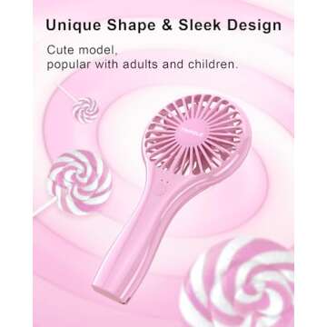 TriPole Handheld Mini Fan Battery Operated Small Personal Portable Fan Speed Adjustable USB Recharge...