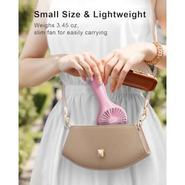 TriPole Handheld Mini Fan Battery Operated Small Personal Portable Fan Speed Adjustable USB Rechargeable Fan for Kids Girls Women Men Home Office Indoor Outdoor Travelling, Pink