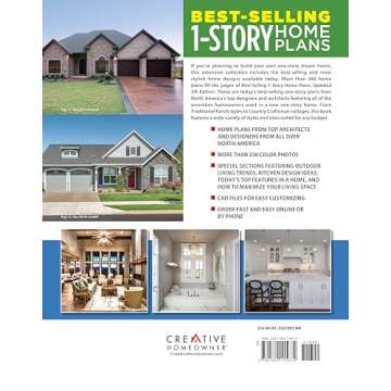 Best-Selling 1-Story Home Plans, 5th Edition: Over 360 Dream-Home Plans in Full Color (Creative Home...