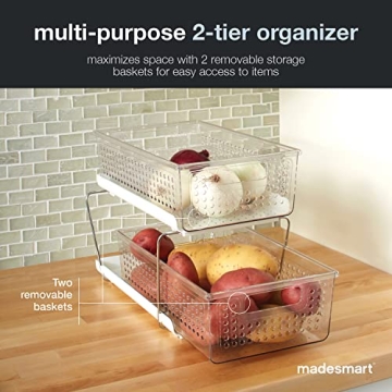 madesmart 2 Tier Organizer for Kitchen and Bathroom Storage