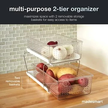 madesmart 2 Tier Organizer for Kitchen and Bathroom Storage