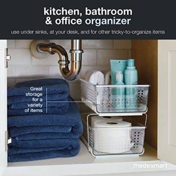 madesmart 2 Tier Organizer for Kitchen and Bathroom Storage