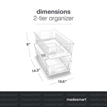 madesmart 2 Tier Organizer for Kitchen and Bathroom Storage