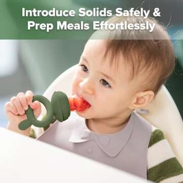 Haakaa Baby Fruit Food Feeder & Mini Freezer Nibble Tray Combo, Breastmilk Popsicle Molds for Baby C...