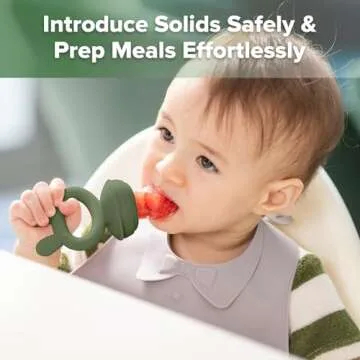 Haakaa Baby Fruit Food Feeder & Mini Freezer Nibble Tray Combo, Breastmilk Popsicle Molds for Baby C...