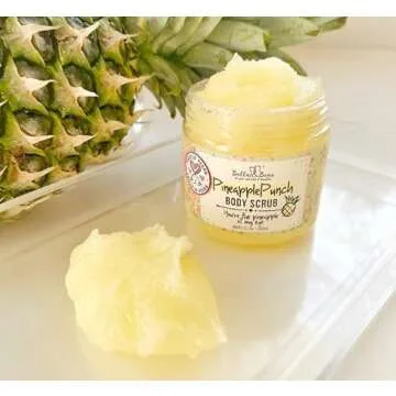 Bella & Bear Pineapple Body Scrub Exfoliator - Vegan Travel Size (3.4oz)
