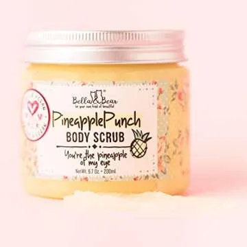 Bella & Bear Pineapple Body Scrub Exfoliator - Vegan Travel Size (3.4oz)